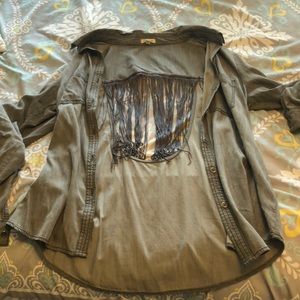 Soft gray boho type shirt